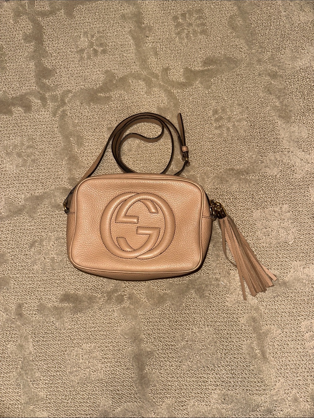 Gucci Nude Pink Soho Disco Leather Crossbody with Tassel
